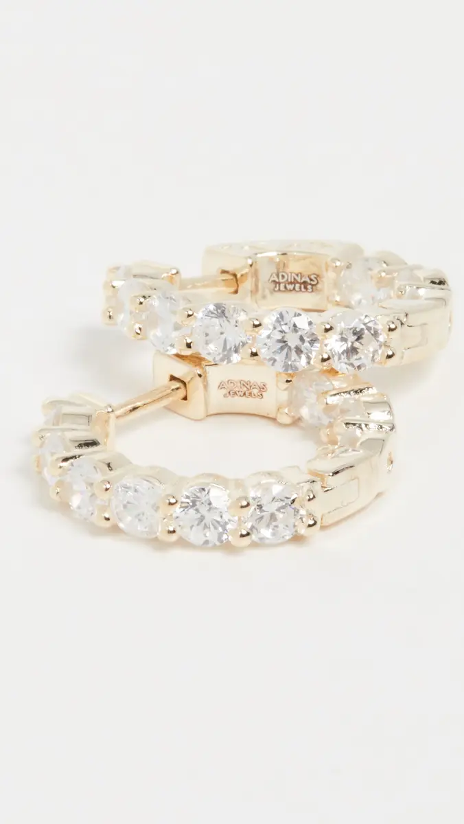 By Adina Eden Mini Round Hoop Earrings | Thumbnail 4
