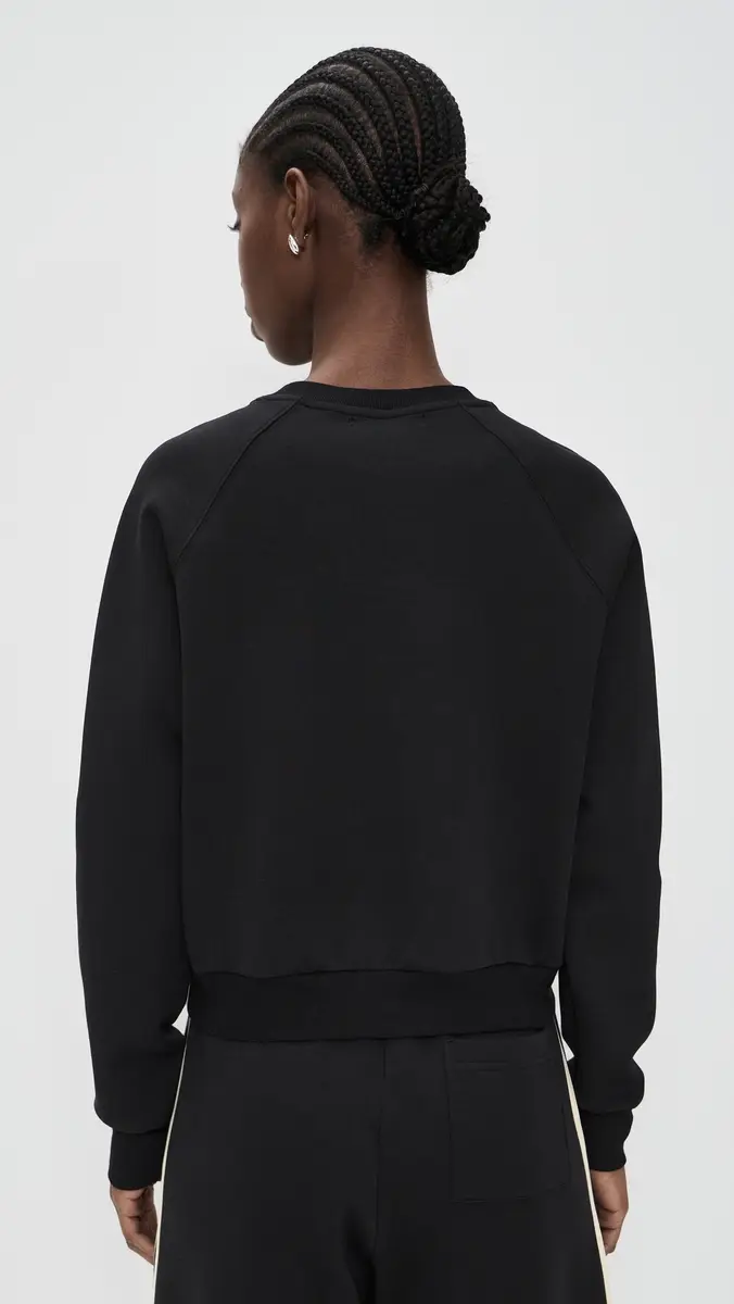 perfectwhitetee Lucia Travel Raglan Sweatshirt True Black | Thumbnail 3