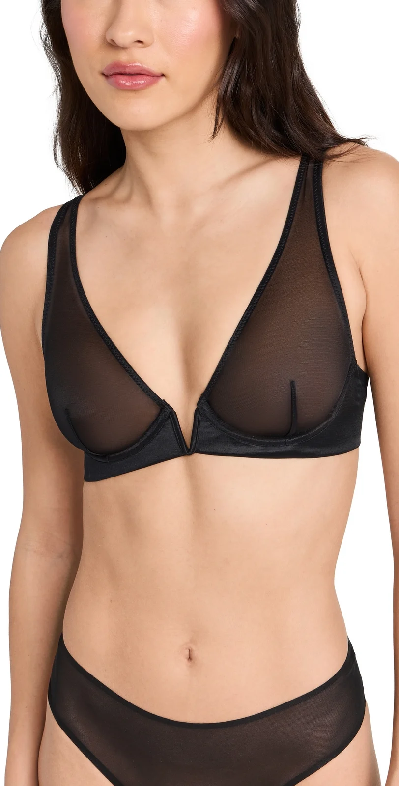 Chic Mesh Plunge Underwire Bra Chic Mesh Plunge Underwire Bra