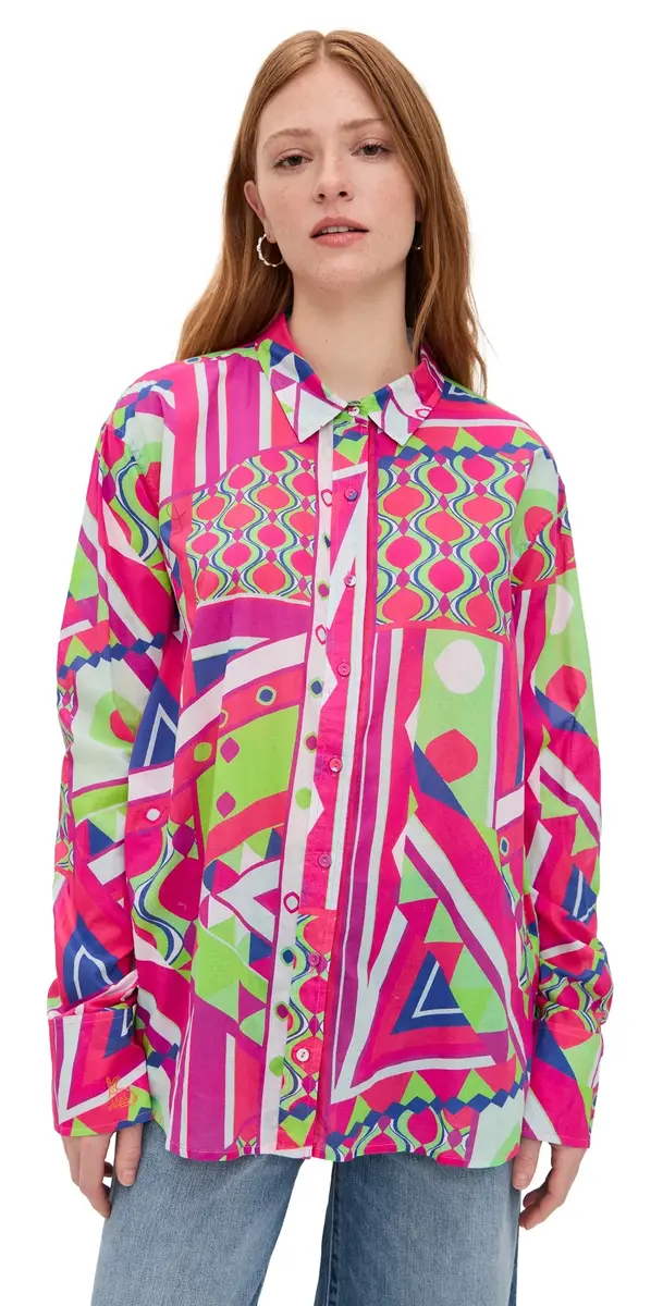 Coniglio Palm Beach Classic Button Down Prism Geo Magenta Grove One Size | Image 1 Coniglio Palm Beach Classic Button Down Prism Geo Magenta Grove One Size | Image 1
