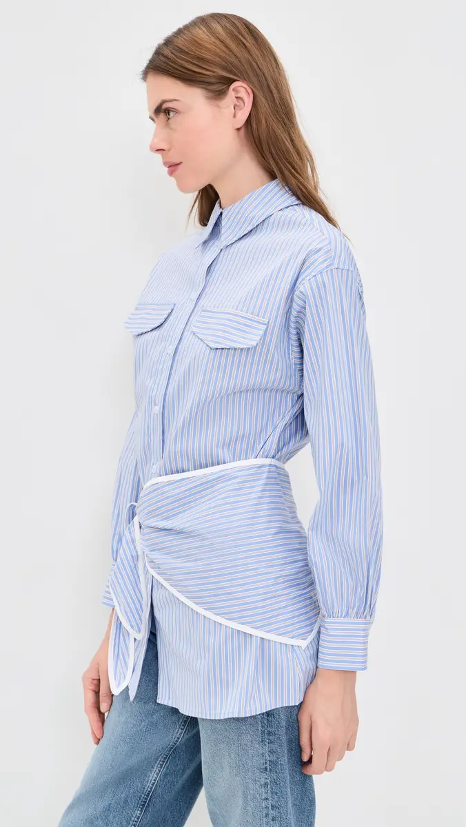 Line & Dot Eleni Button Down Shirt Tunic Blue ulti | Thumbnail 4 Line & Dot Eleni Button Down Shirt Tunic Blue ulti | Thumbnail 4