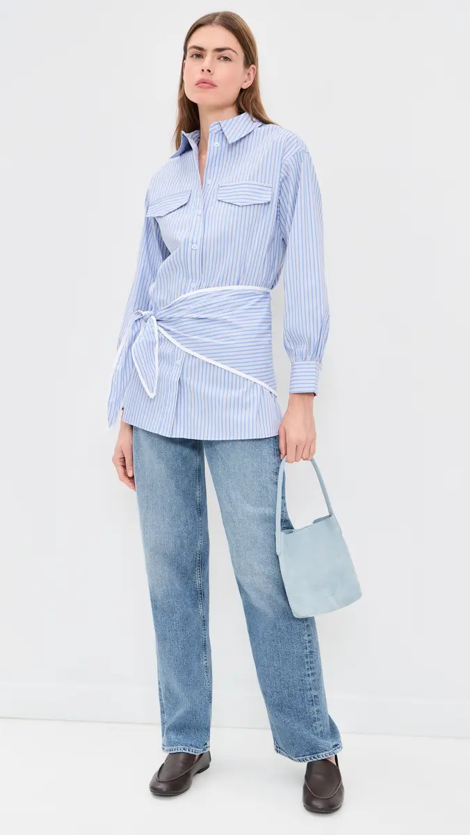 Line & Dot Eleni Button Down Shirt Tunic Blue ulti | Thumbnail 5 Line & Dot Eleni Button Down Shirt Tunic Blue ulti | Thumbnail 5