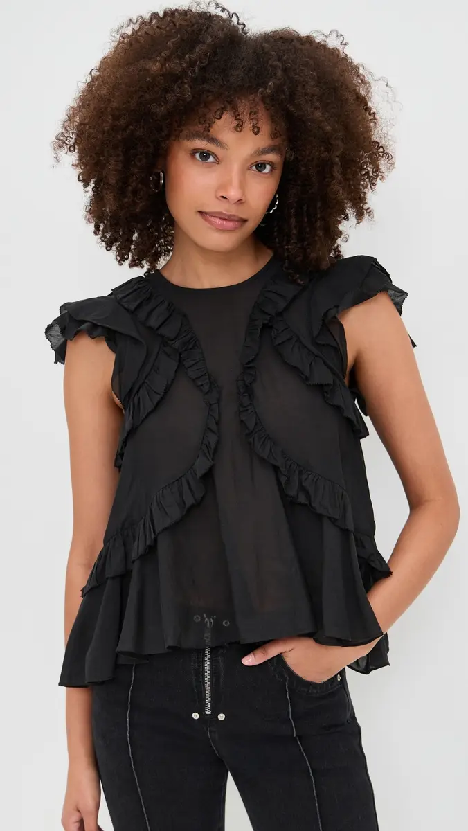 Isabel Marant Étoile Nalou Top Black | Thumbnail 2