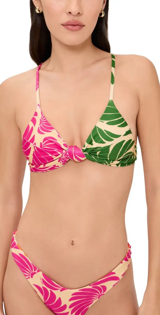 FARM Rio Banana Wings Knot Bikini Top Banana Wings Pink | Image 1 FARM Rio Banana Wings Knot Bikini Top Banana Wings Pink | Image 1