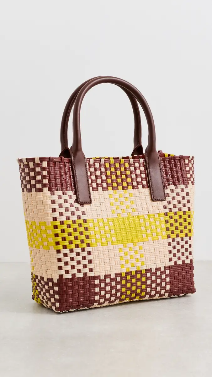 Marni Check Tote Lily White/Vanilla/Wild Cherry One Size | Thumbnail 4