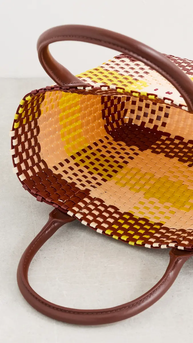 Marni Check Tote Lily White/Vanilla/Wild Cherry One Size | Thumbnail 6