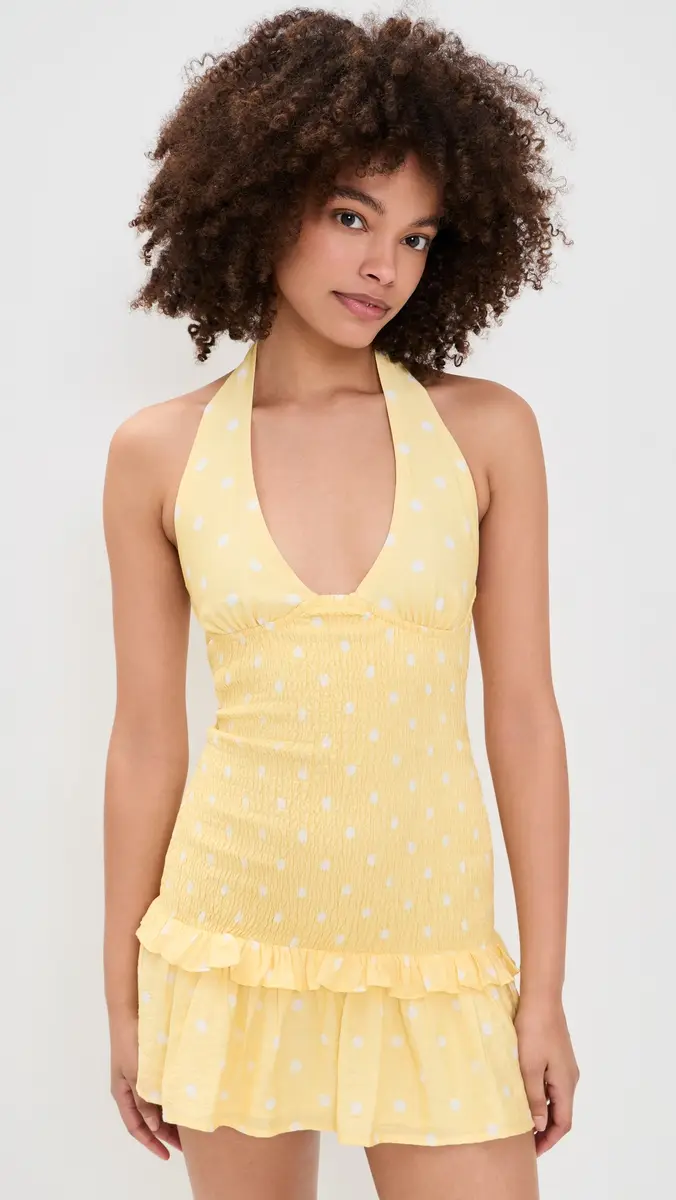 SEVEN WONDERS Fleur Shirred Halter Mini Dress | Thumbnail 2 SEVEN WONDERS Fleur Shirred Halter Mini Dress | Thumbnail 2