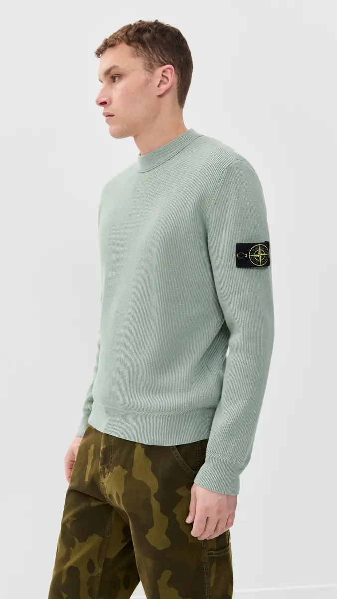 Stone Island Ribbed Cotton Crew Sweater | Thumbnail 4 Stone Island Ribbed Cotton Crew Sweater | Thumbnail 4