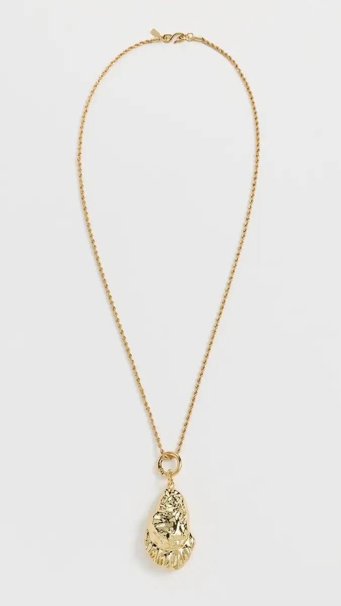 KENNETH JAY LANE Oyster Pendant Necklace Gold One Size | Thumbnail 4