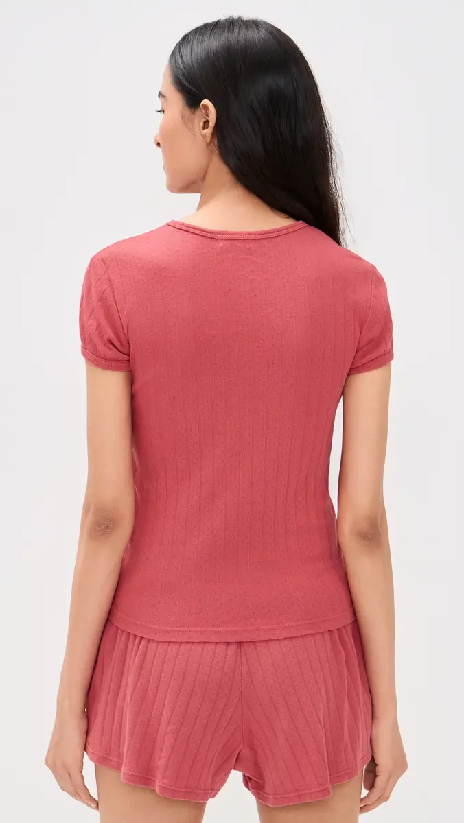 DONNI. DONNI. The Pointelle Baby Tee | Thumbnail 3