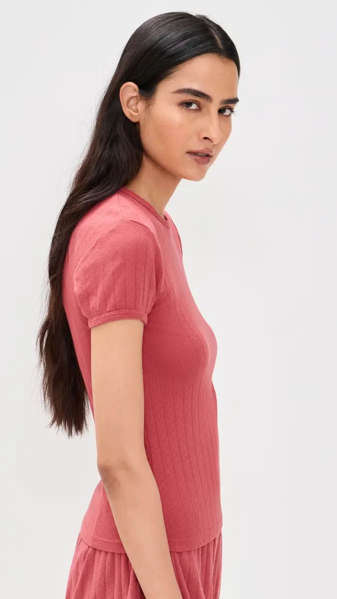 DONNI. DONNI. The Pointelle Baby Tee | Thumbnail 4