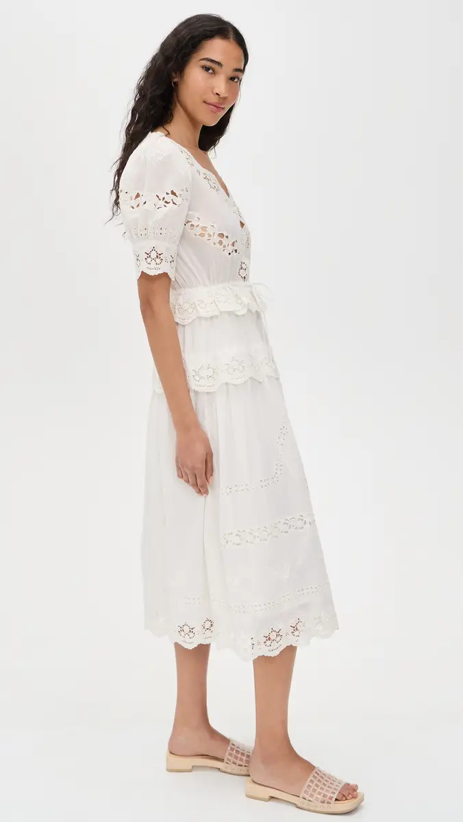 Sea Sofia Embroidery Puff Sleeve Dress Cream | Thumbnail 4 Sea Sofia Embroidery Puff Sleeve Dress Cream | Thumbnail 4