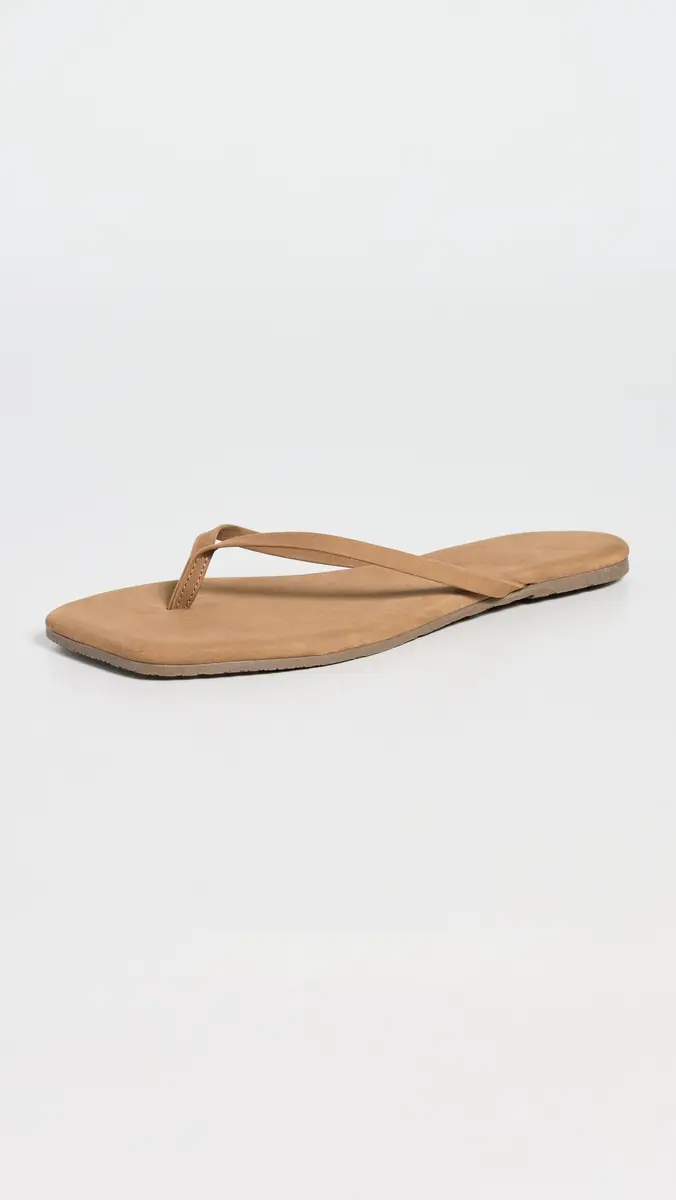 TKEES Lily Suede Flip Flops Camel | Thumbnail 2