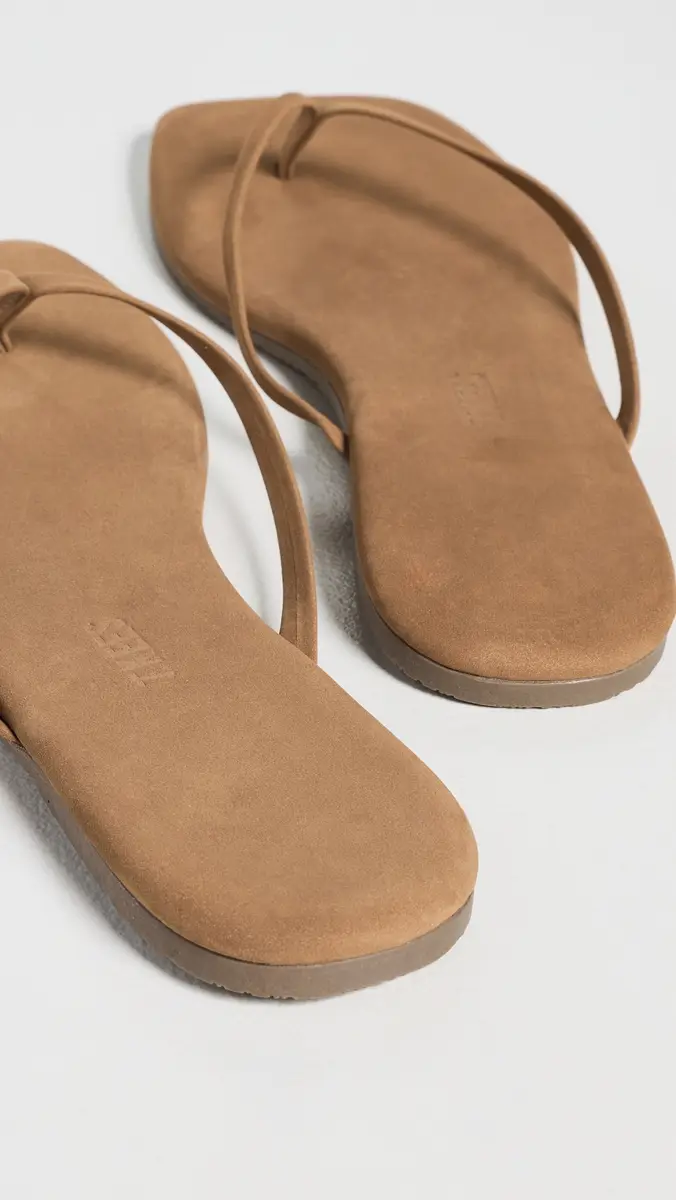 TKEES Lily Suede Flip Flops Camel | Thumbnail 4