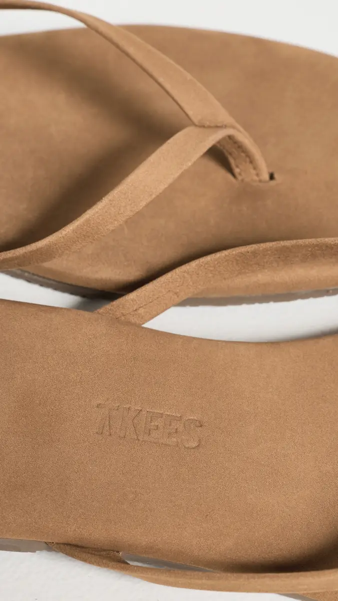 TKEES Lily Suede Flip Flops Camel | Thumbnail 6