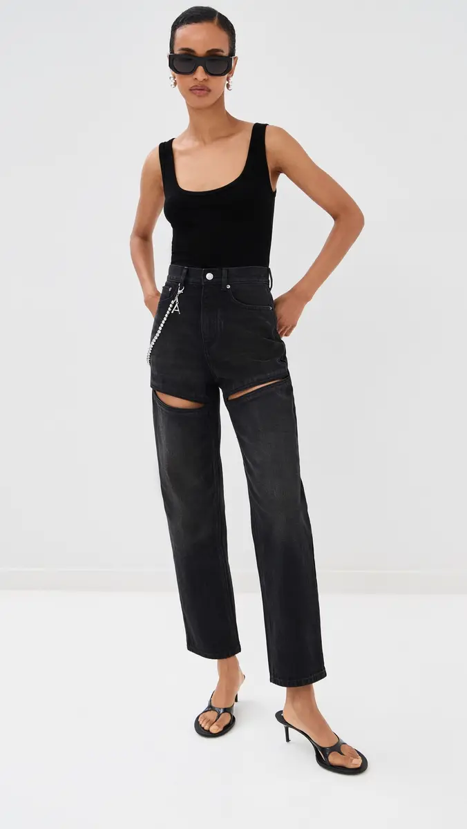 AREA Slit Jeans Black | Thumbnail 5 AREA Slit Jeans Black | Thumbnail 5