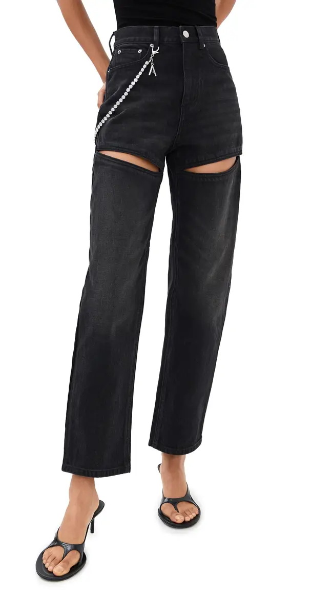 AREA Slit Jeans Black | Image 1 AREA Slit Jeans Black | Image 1