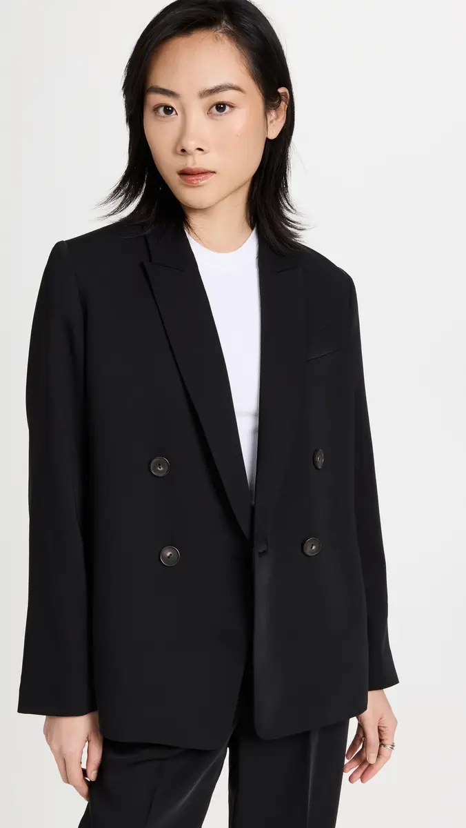 Vince Crepe Suiting Blazer Black | Thumbnail 2 Vince Crepe Suiting Blazer Black | Thumbnail 2