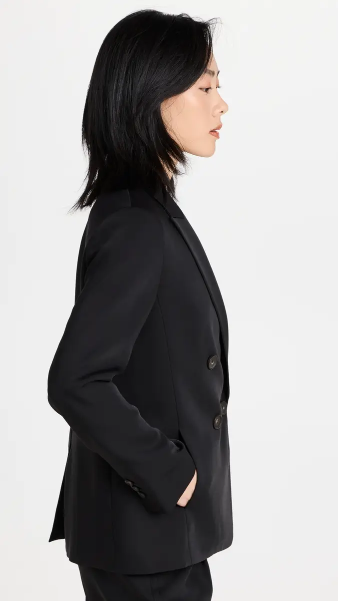Vince Crepe Suiting Blazer Black | Thumbnail 4 Vince Crepe Suiting Blazer Black | Thumbnail 4