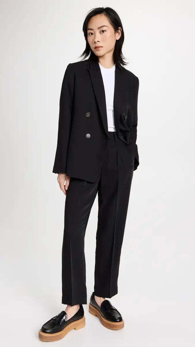 Vince Crepe Suiting Blazer Black | Thumbnail 5 Vince Crepe Suiting Blazer Black | Thumbnail 5