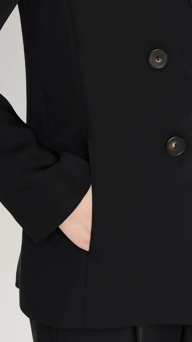 Vince Crepe Suiting Blazer Black | Thumbnail 6 Vince Crepe Suiting Blazer Black | Thumbnail 6