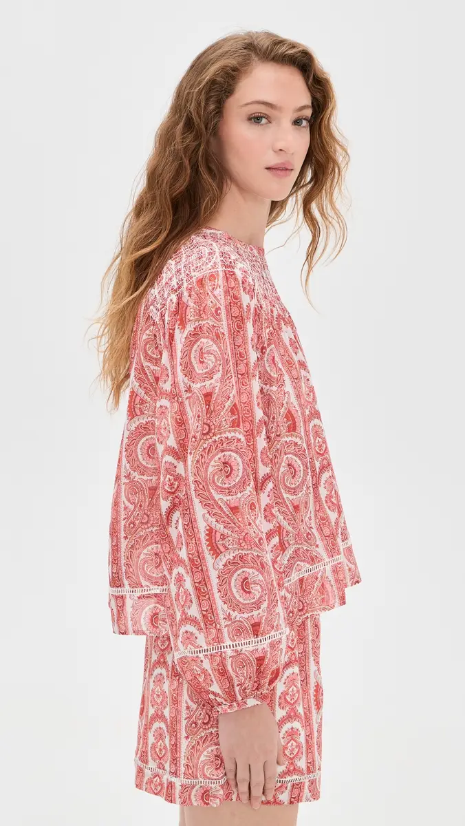 Hill House Home The Skye Top Corsica Paisley Coral | Thumbnail 4 Hill House Home The Skye Top Corsica Paisley Coral | Thumbnail 4