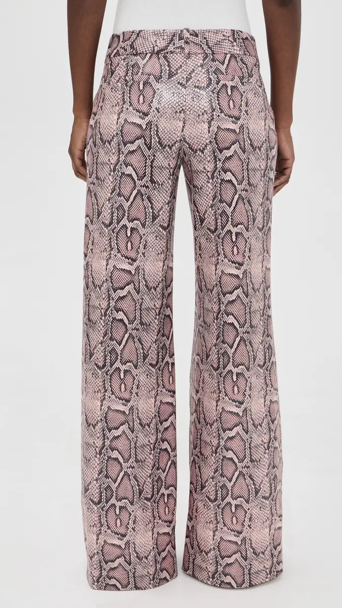 ALICE + OLIVIA Vegan Python Pants English Rose/Black Snake | Thumbnail 3