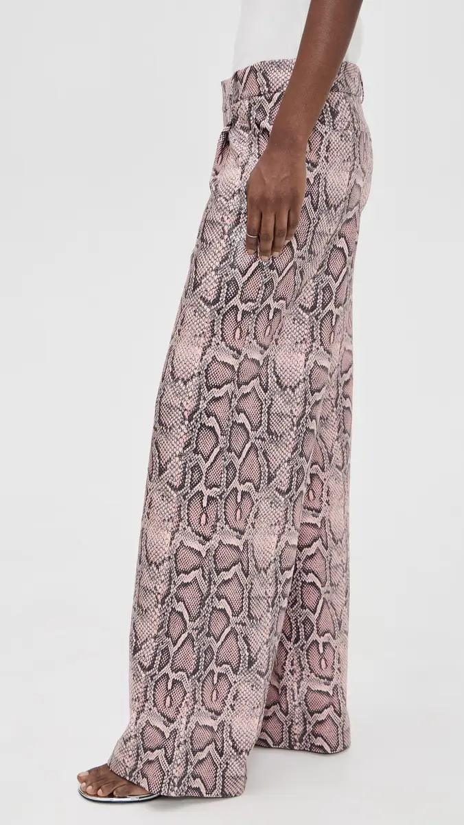 ALICE + OLIVIA Vegan Python Pants English Rose/Black Snake | Thumbnail 4