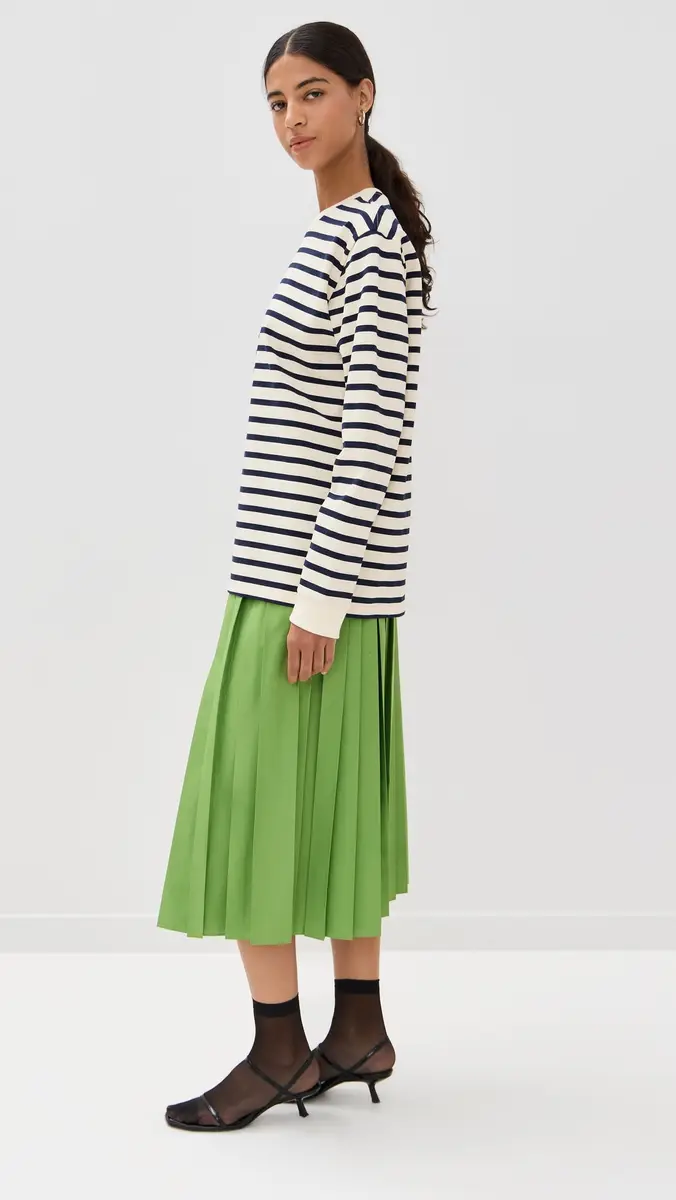 Tibi Striped Perfect Tee Crew Neck | Thumbnail 4 Tibi Striped Perfect Tee Crew Neck | Thumbnail 4