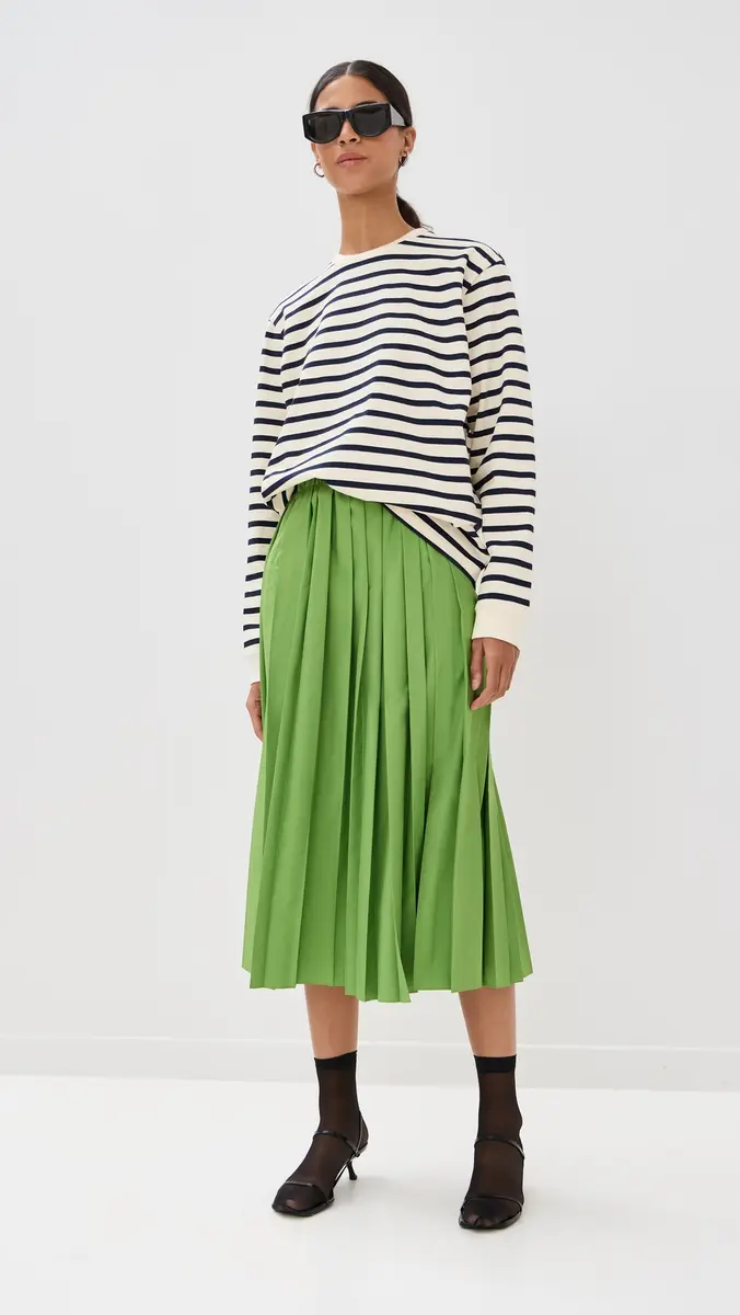 Tibi Striped Perfect Tee Crew Neck | Thumbnail 5 Tibi Striped Perfect Tee Crew Neck | Thumbnail 5
