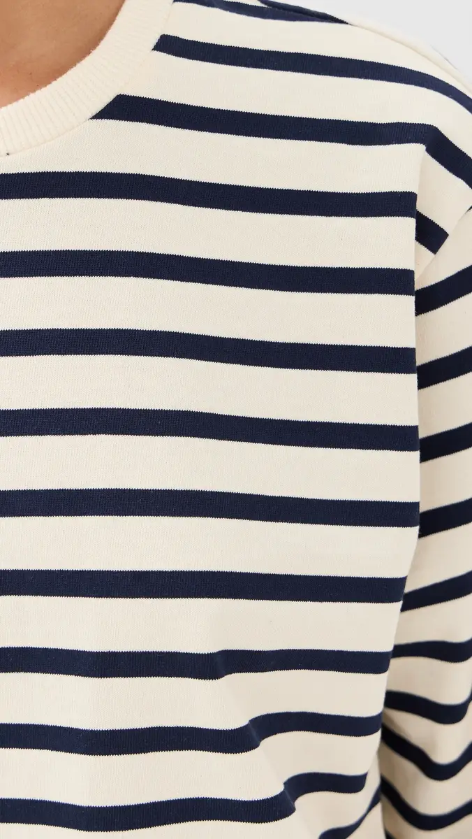 Tibi Striped Perfect Tee Crew Neck | Thumbnail 6 Tibi Striped Perfect Tee Crew Neck | Thumbnail 6