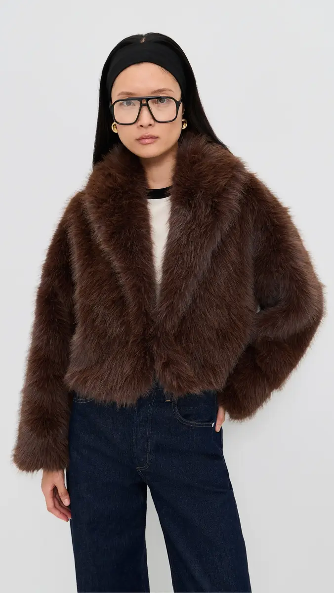 Lioness Madame Faux Fur Jacket Chocolate | Thumbnail 2 Lioness Madame Faux Fur Jacket Chocolate | Thumbnail 2