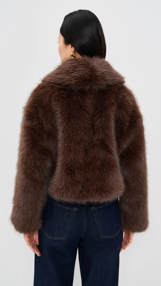 Lioness Madame Faux Fur Jacket Chocolate | Thumbnail 3 Lioness Madame Faux Fur Jacket Chocolate | Thumbnail 3