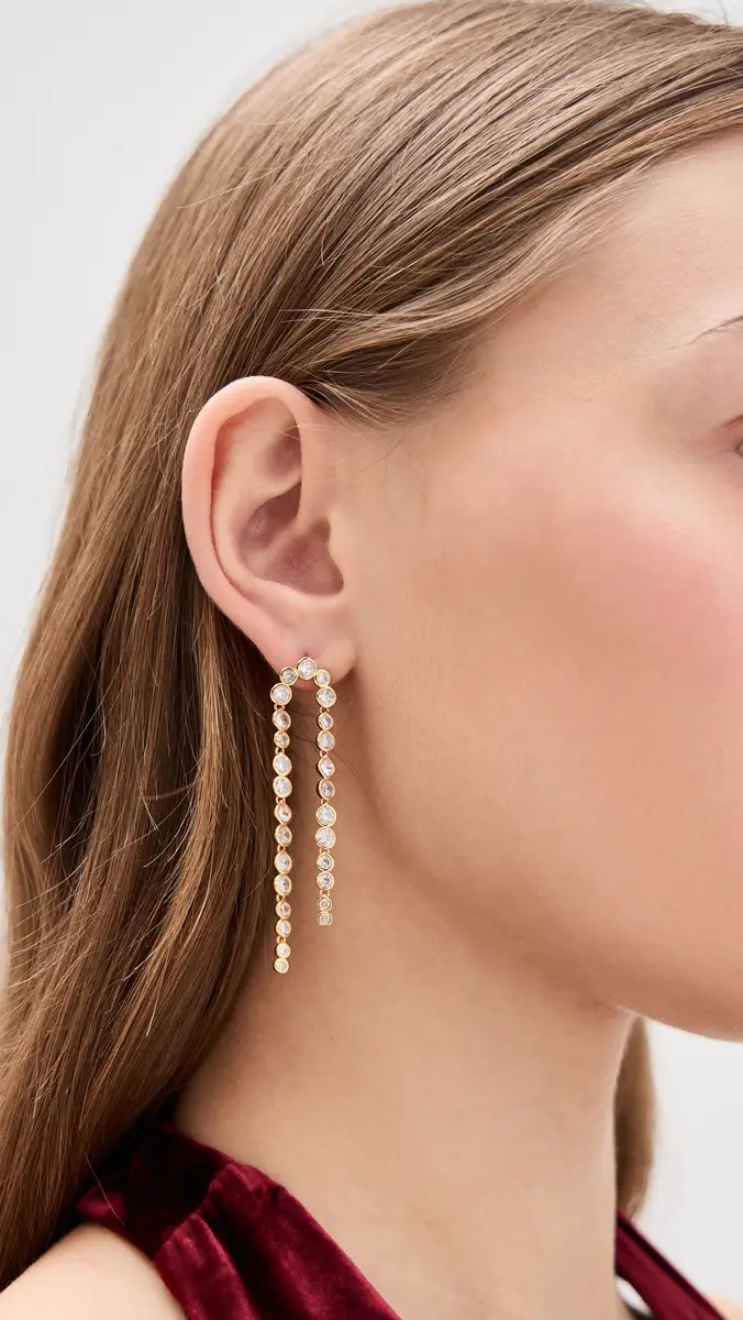 Shashi Bezel Tennis Earrings | Thumbnail 3