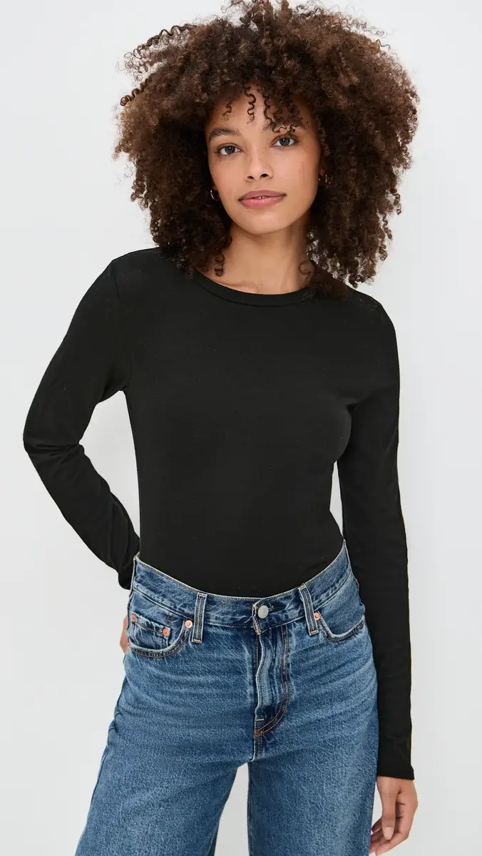 perfectwhitetee Jamie Recycled Cotton Long Sleeve Crew | Thumbnail 2 perfectwhitetee Jamie Recycled Cotton Long Sleeve Crew | Thumbnail 2