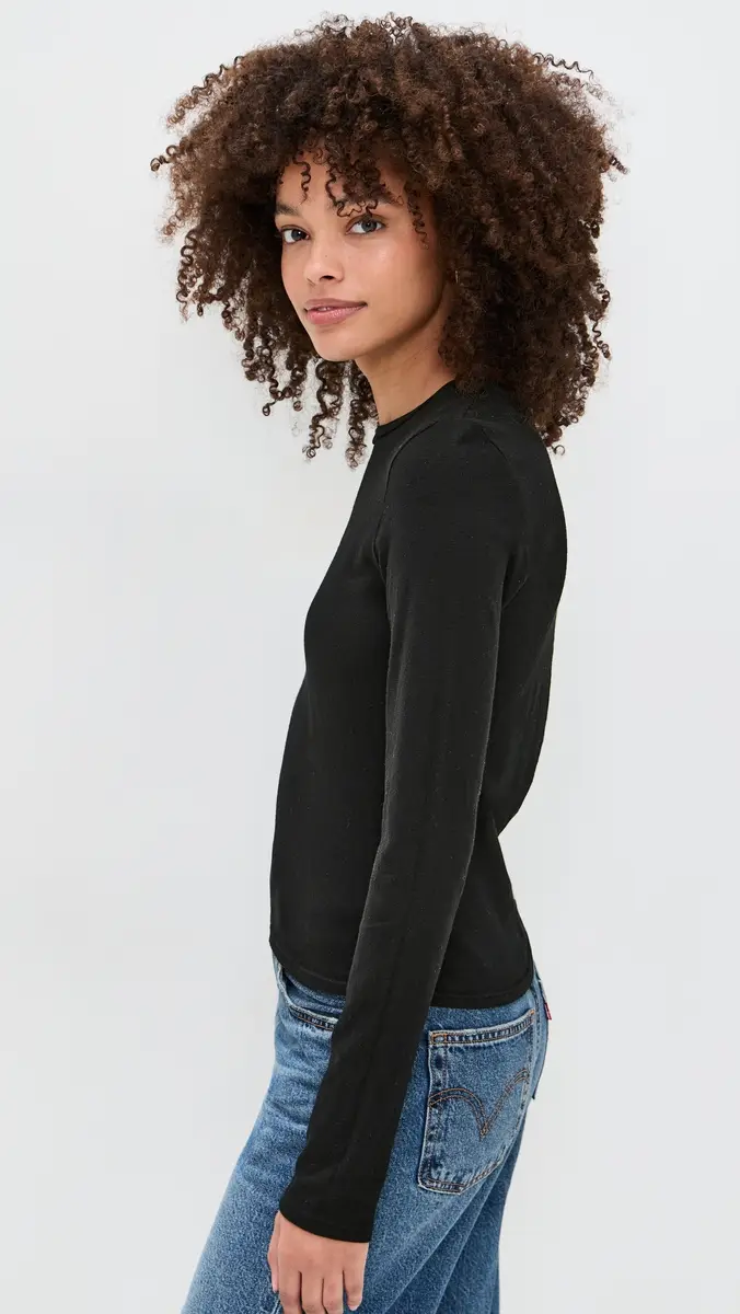 perfectwhitetee Jamie Recycled Cotton Long Sleeve Crew | Thumbnail 4 perfectwhitetee Jamie Recycled Cotton Long Sleeve Crew | Thumbnail 4