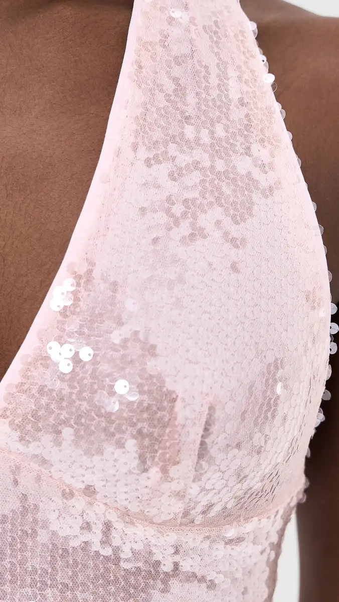 Runaway the Label Adeluna Deep Plunge Halter Top Light Pink | Thumbnail 6 Runaway the Label Adeluna Deep Plunge Halter Top Light Pink | Thumbnail 6