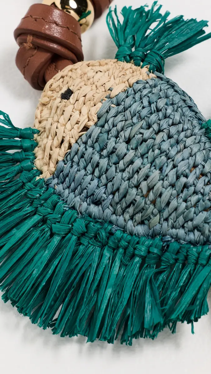 Zimmermann Fish Raffia Bag Charm Blue One Size | Thumbnail 4