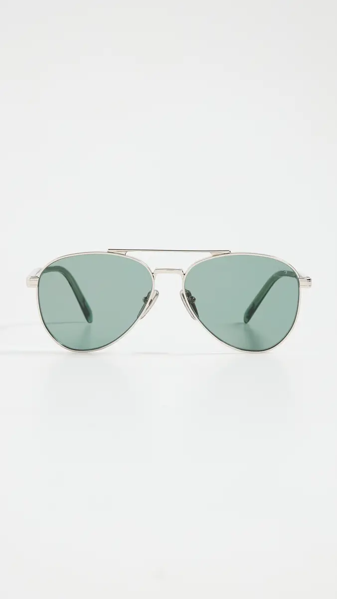 Prada PR A58S Aviator Sunglasses Silver One Size | Thumbnail 2 Prada PR A58S Aviator Sunglasses Silver One Size | Thumbnail 2