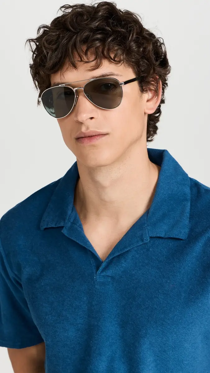 Prada PR A58S Aviator Sunglasses Silver One Size | Thumbnail 4 Prada PR A58S Aviator Sunglasses Silver One Size | Thumbnail 4