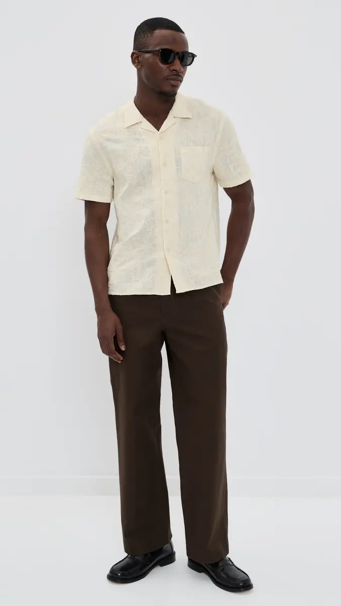 Vince Embroidered Floral Short Sleeve Cabana Shirt | Thumbnail 5 Vince Embroidered Floral Short Sleeve Cabana Shirt | Thumbnail 5