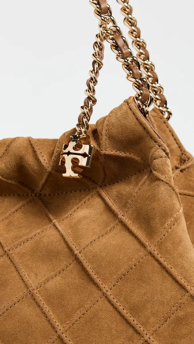 Tory Burch Fleming Suede Hobo Bag Chicory Brown One Size | Thumbnail 5 Tory Burch Fleming Suede Hobo Bag Chicory Brown One Size | Thumbnail 5