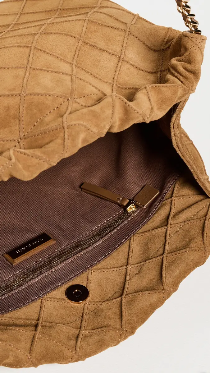 Tory Burch Fleming Suede Hobo Bag Chicory Brown One Size | Thumbnail 6 Tory Burch Fleming Suede Hobo Bag Chicory Brown One Size | Thumbnail 6