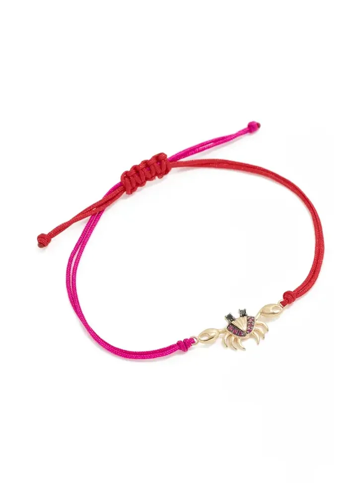 Crab Cord Yellow Gold Bracelet