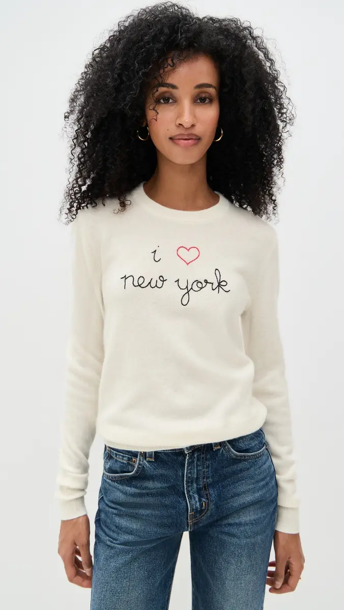 Lingua Franca New York Cashmere Crewneck Cream | Thumbnail 2 Lingua Franca New York Cashmere Crewneck Cream | Thumbnail 2