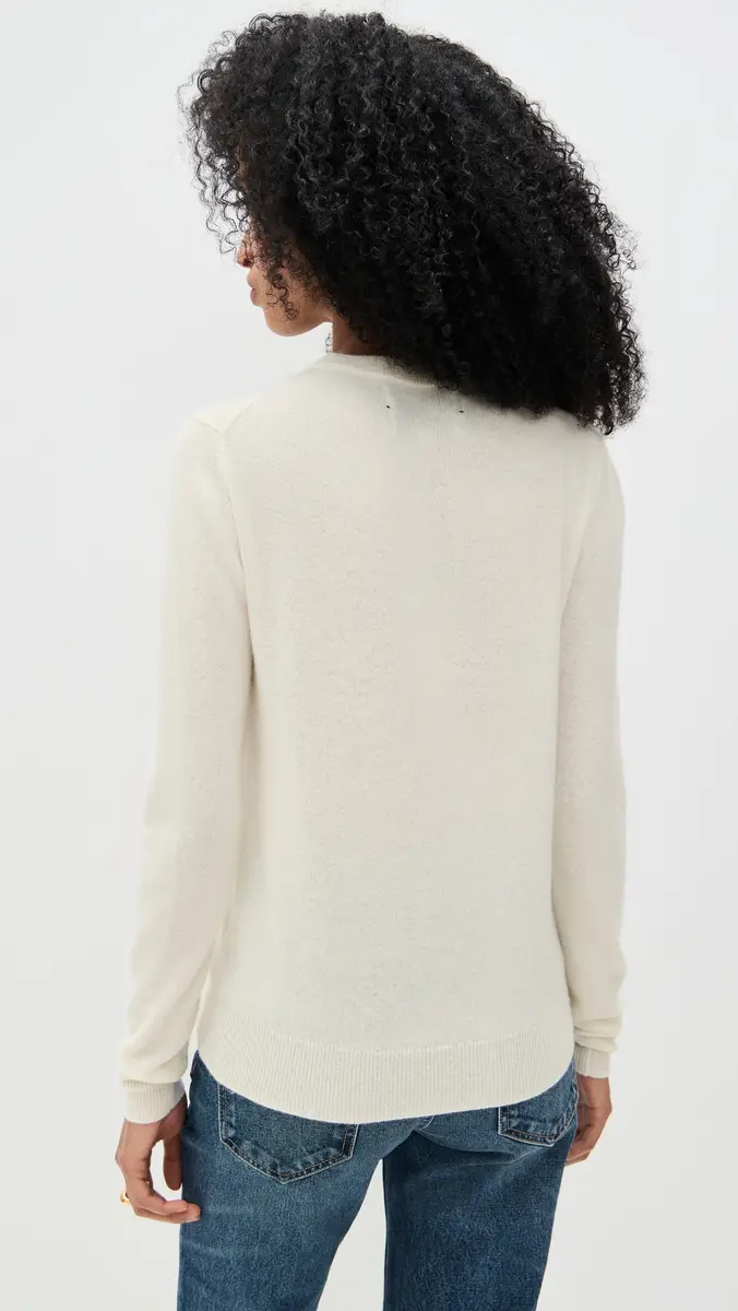 Lingua Franca New York Cashmere Crewneck Cream | Thumbnail 3 Lingua Franca New York Cashmere Crewneck Cream | Thumbnail 3