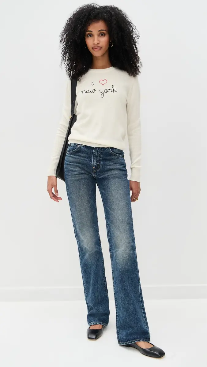 Lingua Franca New York Cashmere Crewneck Cream | Thumbnail 5 Lingua Franca New York Cashmere Crewneck Cream | Thumbnail 5