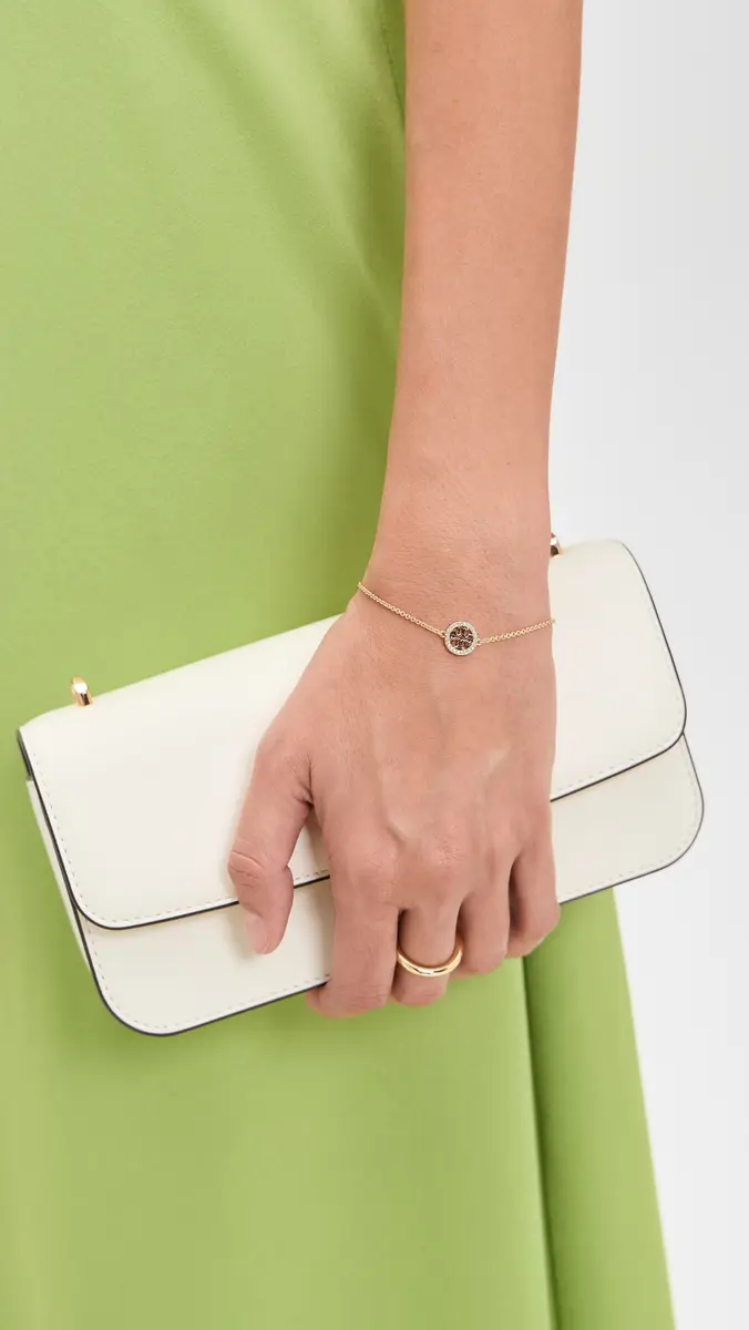 Tory Burch Delicate Icon Pavé Chain Bracelet | Thumbnail 3