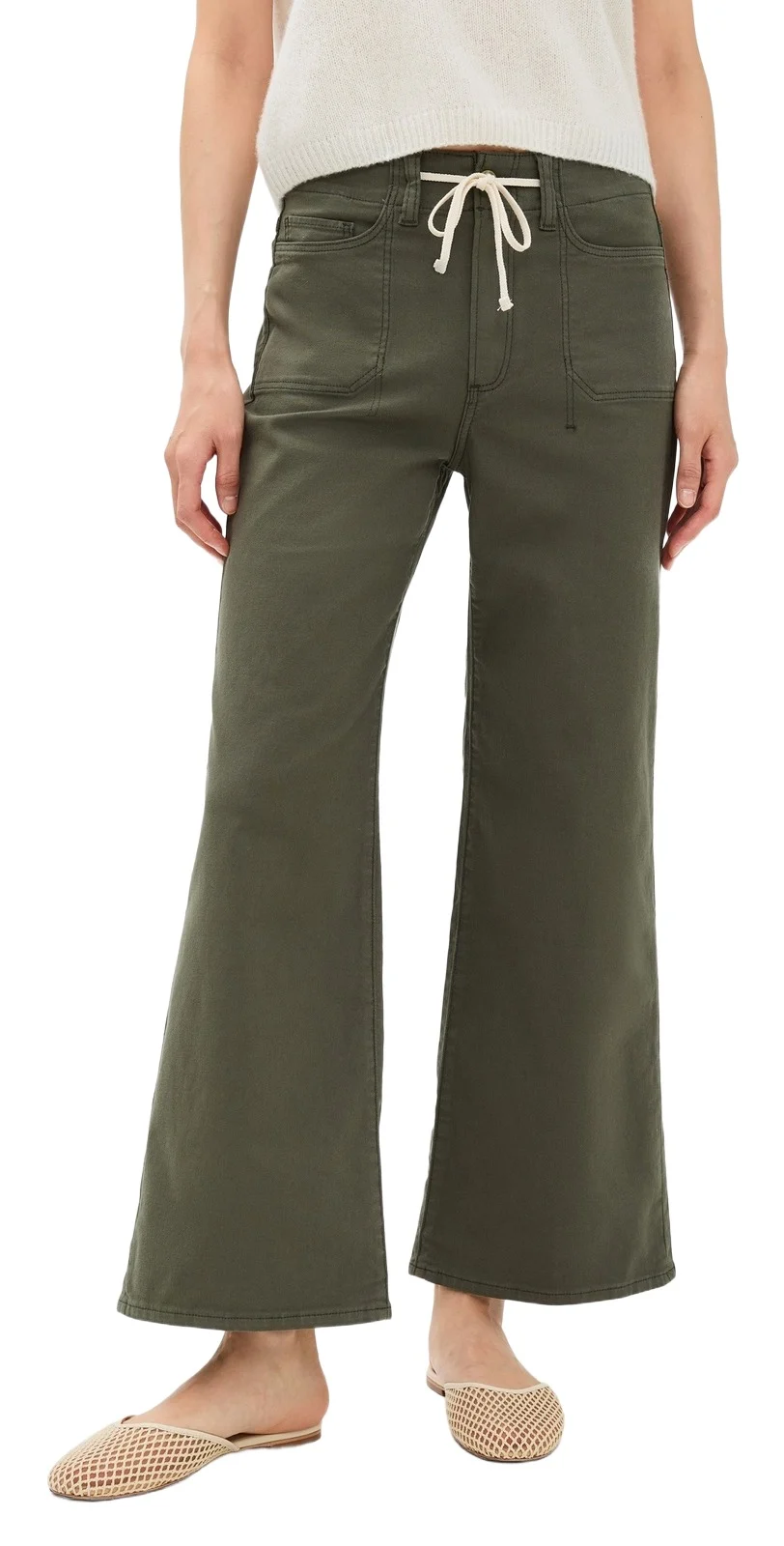 PAIGE Ari Waistband Tie and Stitch Thru Utility Pockets Pants