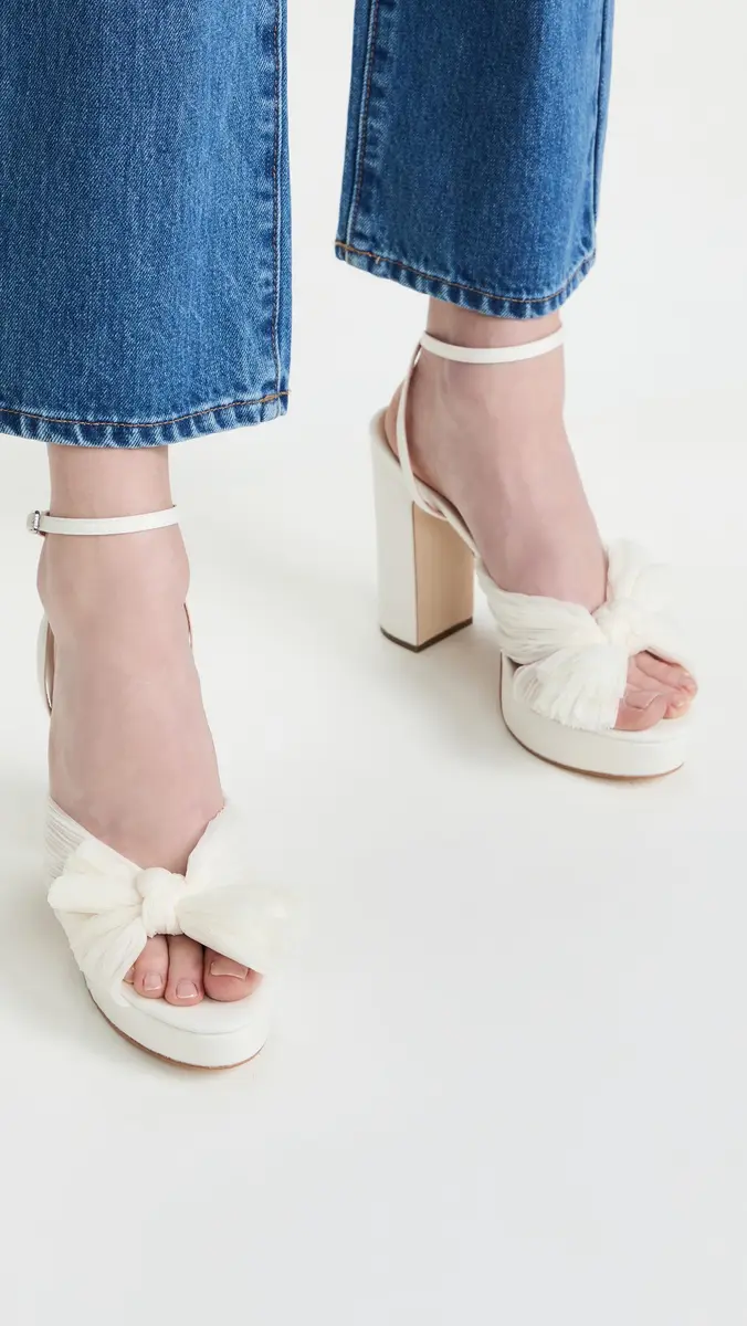 Loeffler Randall Natalia Platform Pleated Bow Sandals | Thumbnail 4 Loeffler Randall Natalia Platform Pleated Bow Sandals | Thumbnail 4